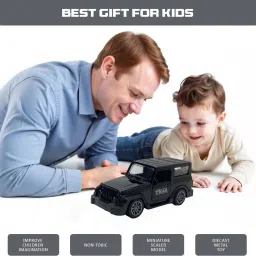 vishaltoys Pullback Thar Diecast Toy Car with Light and Sound and Openable Doors (Black) image 4
