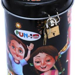 MONEY BANK WITH BRASS LOCK AND 2 KEYS FOR KIDS(MULTICOLOR) Coin Bank-image-32