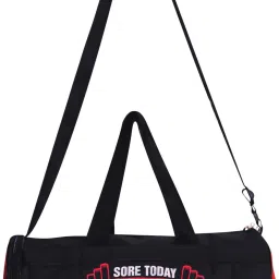 20 L Gym Duffel Bag - DB_BLACK/RED - SORE TODAY STRONG TOMORROW Bag with SIDE POCKET for SHOES - Black, Red-image-9
