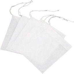 hasthip 100 pcs/Lot New Non-Woven Fabrics Empty Tea Bag with String Heal Filter Paper Collapsible Colander image 4