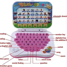 kmc kidoz Combo Tablet/Laptop/Notebook/Computer Toy for Kids & Army Style Binoculars Toy image 2