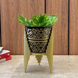 hanable india Black and Gold Iron Metal Desk Pot-picture-45