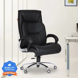 flipkart perfect homes Drake High Back Revolving Chair with Ergonomic Design and Lumbar Support Leatherette Office Arm Chair-picture-20