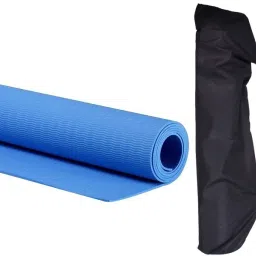 100% Eco Friendly Anti Skid Exercise & Gym Mat With Bag Blue 4 mm Yoga Mat-image-7
