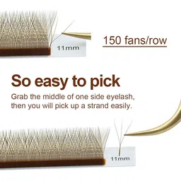 NAGARAKU Brown Automatic Flower W Shape Bloom 3D Premade Fans Eyelash Extensions - Curl C image 5
