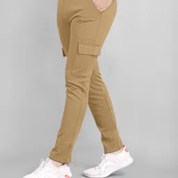 combraided Men Regular Fit Brown Lycra Blend Trousers-picture-27
