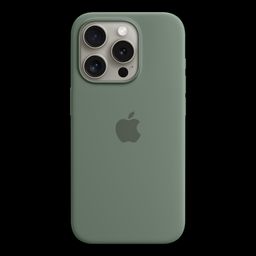 Apple Soft Silicone Back Cover for Apple iPhone 15 Pro (MagSafe Charging Support, Cypress)-image-3