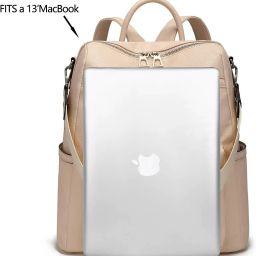 Medium 24 L Backpack Women Convertible Travel Vintage PU Leather Shoulder (Black)-image-14