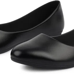 Simplex Women's Black Flats Slip-On Round Toe Comfort Shoes for Work Daily Use. Bellies For Women-5