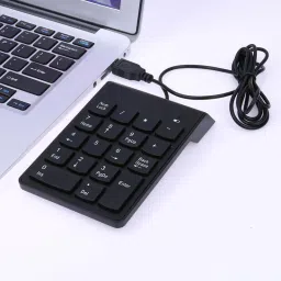 99Gems 18 KEYS MINI NUMERIC KEYPAD Wired USB Thumb-size Laptop Keyboard Compatible with Desktop, Laptop, Mac stand support image 3
