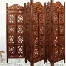 shilpi Brown Mango Wood Intricately And Mdf Handmade Room Dividers (Set Of 5)-picture-20