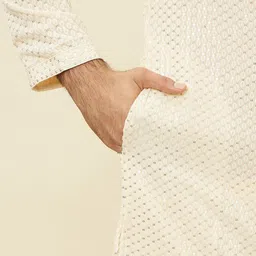 Manyavar Sequin Embroidered Regular Thread Work Kurta With Pyjamas image 3