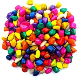 1Kg Multi-Color Mixed Decorative Stones & Pebbles Colour| Polished Asymmetrical Marble Pebbles-32
