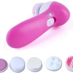 5 in 1 Multi-Function Portable Facial Skin Care Electric Massager/Scrubber with Facial Latex Brush Cosmetic Sponge Z01-image-14