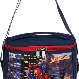 Rexine Marvel Spider-Man Lunch Bag for School with Handle|Navy Blue Waterproof Lunch Bag-image-25