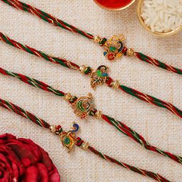 ecraftindia Designer D1225 Assorted Rakhi Set image 2