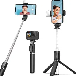 Kedaram R1s Bluetooth Selfie Tripod Stick with Wireless Remote Connect to All Smartphone Single Gimbal for Camera, Mobile image 2