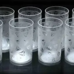 (Pack of 8) Premium Quality Prism Design Unbreackable Everyday Ussage Glass Set Water/Juice Glass-image-9