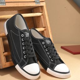 Men Black Chunky Colourblocked Cushioned Footbed Stylish Canvas Shoes Canvas Shoes For Men-image-26