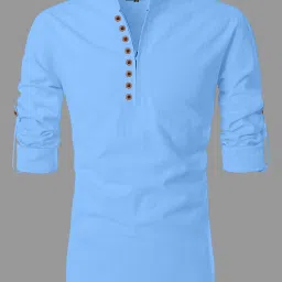 Men Solid Cotton Blend A-line Kurta-picture-25