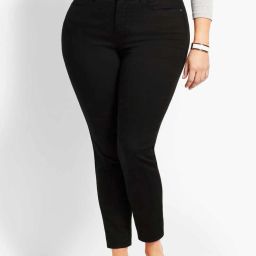 Women Slim Mid Rise Black Jeans-image-36