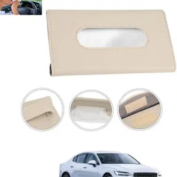 New Excellent Bright Color Beige Rectangle Shape Tissue Box For-226 Vehicle Tissue Dispenser-image-93