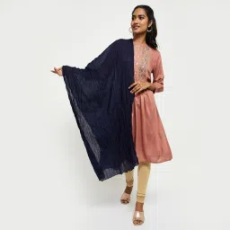 Pure Cotton Self Design Blue Women Dupatta-picture-27