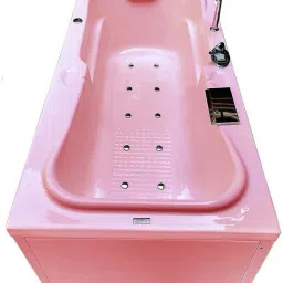 Rex 5.5 Feet Acrylic with Bubble Bath and Filler System (with Side Panel) - Pink Free-standing Bathtub-35