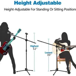 amg music Dual Mike Stand Condenser Microphone Stand, Mic Stand for Microphone Microphone Microphone Stand image 3