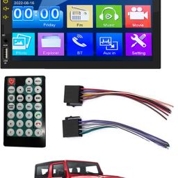 Player MP3/ mp4/mp5/USB/ FM Player/Bluetooth & Mirror link car Stereo 222 Black LED-image-8