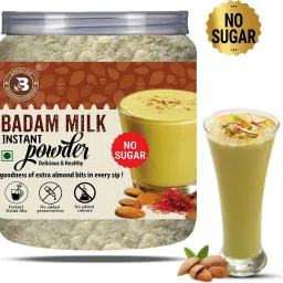 Nutritious Instant Sugar Free Saffron Badam Drink Mix with Real Almond-250gm-13