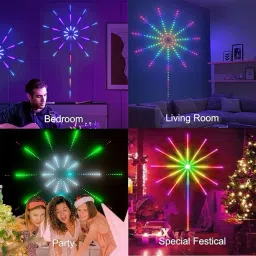 wtc Smart Firework LED Light for Decoration,Voice Activated with Remote Control Light Strip image 5