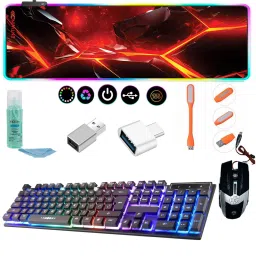 ENTWINO Gaming Keyboard Mouse Combo, 80 cms RGB Light Mousepad , OTG, USB Light, Cleaner Combo Set-image-49