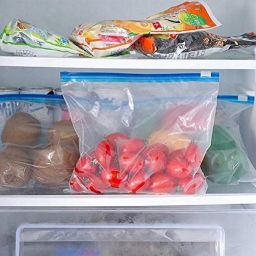 10 Pcs Ziplock Pouch Vegetable Bag for Fridge Food Cover Hanging Storage Vacuum Bags-10