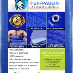 9FT X 9FT 150 GSM Blue Tent - For Truck body, Car, Bike, Grain Covers, Pond Liners-image-38