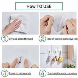 lakshya Set of 20 Wall Hooks Heavy Hooks for Hanging 10KG (Max) Magic Stickers Hooks Hook 20 image 2