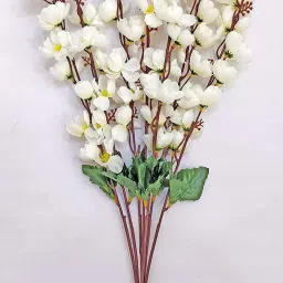 White, Brown, Green Cherry Blossom Artificial Flower-image-0