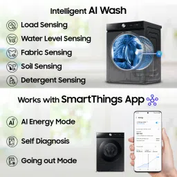 samsung 12 kg Fully Automatic Front Load with In-built Heater Black, Blue image 5
