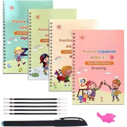 Sank Magic Practice Copybook,(4 BOOK + 5 REFILL+ 1 Pen +1 Grip) Educational Toy-image-3