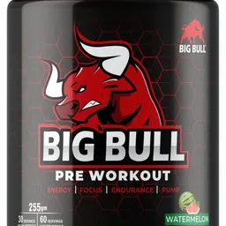 big bull Pre-Workout Supplement Powder|Energy, Focus, Endurance & Pump|Beta-Alanine Energy Drink-picture-0
