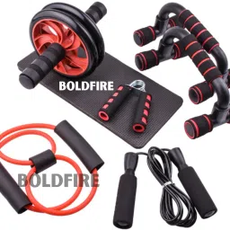 Muscle Training Roller,5-In-1 Roller Kit,Push-Up Bars,Handle Grip,Skipping Ropes Fitness Accessory Kit Kit-19