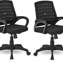 fugo Mesh Chair Mid Back Pack of 2 |2 Year Warranty| Back Office Chair Mesh Office Conference Chair-picture-27