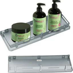 Unbreakable PC Bathroom Shelf 15X5 (Pack of 2)/ Bathroom Stand / Shampoo Stand Plastic Wall Shelf-image-95