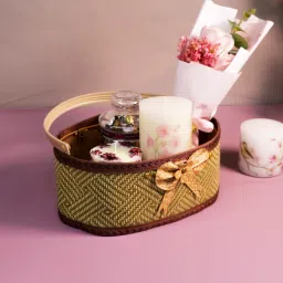 Jute Bucket for Gift Hamper, Storage and Organizer Wicker Baskets with Handle Storage Basket-image-87