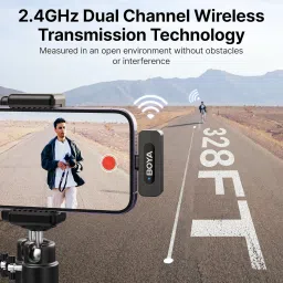boya BY-V2 2.4 ghz Omnidirectional Wireless Microphone System with 2 Transmitters Microphone image 2