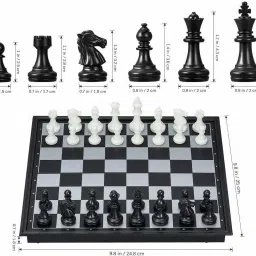 rvka Chess Board 10x10" Magnetic Chessboard Game Set with Folding 1.8 cm Chess Board image 2