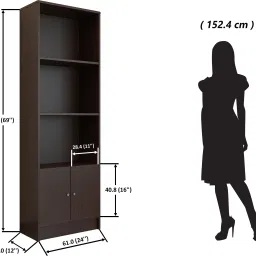 flipkart perfect homes studio ALICE BOOK CASE Engineered Wood Semi-Open Book Shelf image 4