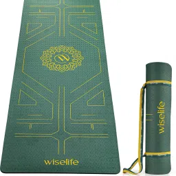 TRU Alignment Yoga Mat + Strap Pro-Balance TPE Material Extra Thick Extra Long- Green 6 mm Yoga Mat-picture-17