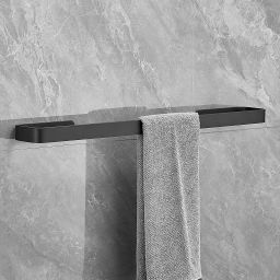 Aluminium Towel Rod/Towel Bar/Towel Hanger/Bathroom Accessories (976) Pack of 1 Black Towel Holder-24