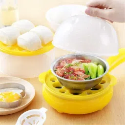 rich square 2 in 1 Electric Egg Boiler with Automatic Off & Steamer, Frying Pan Omelette for Home, Office and Gym (Set of 1) Egg Cooker image 3